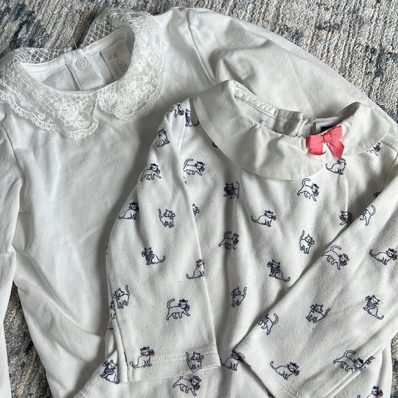 Janie and Jack Peter Pan collar onsies bodysuits kitten bow 🎀 - Picture 1 of 4